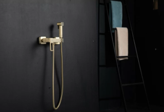 Гигиенический душ со смесителем Gappo G2017-3 золотой сатин