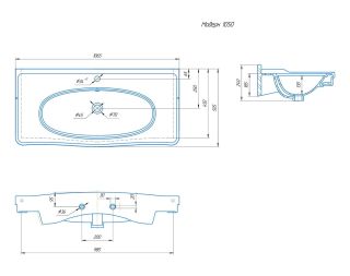 Мебельная раковина Kirovit Модерн 4640021063583 105см белый