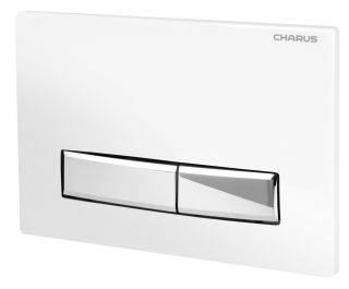 Клавиша смыва Charus Raiden FP.321.WBN.01 белый глянцевый с хромированными кнопками