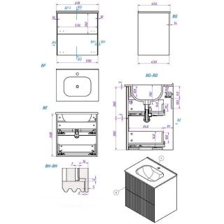 Тумба под раковину La Fenice Terra FNC-01-TER-C-60-2 Бежевая матовая 60 см