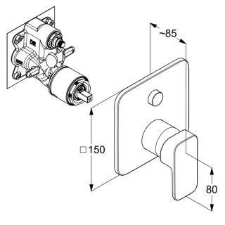 Смеситель для ванны Kludi Renon 427590575 хром