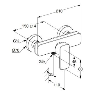 Смеситель для душа Kludi Renon 428313975 чёрный матовый