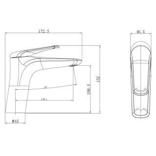 Смеситель для раковины Wonzon & Woghand Elbe WW-A41222-MB чёрный матовый