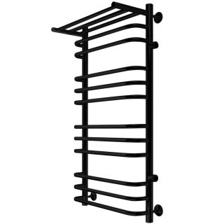 Полотенцесушитель водяной Indigo Brace LBCW100-50PBRR-б/п-60 с полкой 100x50 см чёрный муар