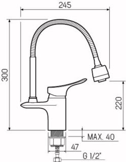 Смеситель для кухни РМС SL120-016F хром
