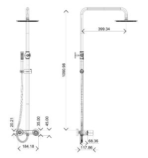 Душевая стойка Boheme Stick 128-WG.2 белый/золото