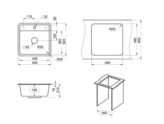 Мойка кухонная Granula Standart 5001, БЕЖЕВЫЙ