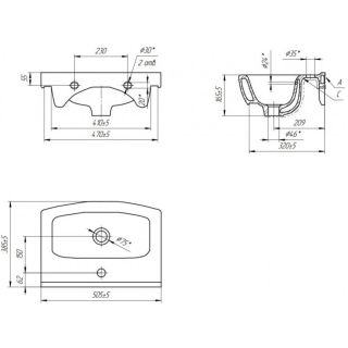 Мебельная раковина Cersanit Cersania CE50B 50см белый 00000006037