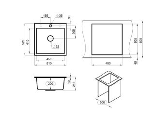 Мойка кухонная Granula 55102, ПИРИТ