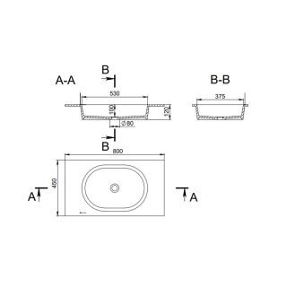Столешница с раковиной Holbi Ariel 80см цветной матовый 1.05.004.11.3