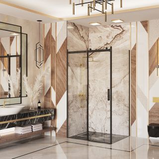 Душевой уголок Ambassador Benefit 19021202HB-80HB 130x80см чёрный/прозрачное