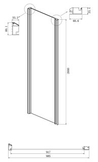 Душевой уголок Ambassador Intense 110021102IX-100IX 130x100см хром/прозрачное