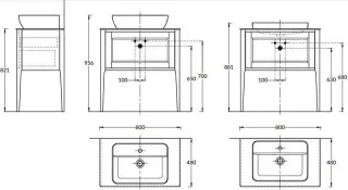 Тумба под раковину Kerama Marazzi Plaza Classic Neo PL.CN.80.1+1\CAP.M 80 см капучино матовый