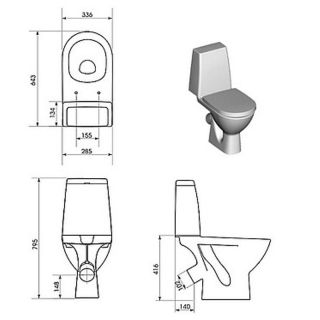 Унитаз компакт Cersanit Granta KO-GRA031-3/6-DL-n-w крышка микролифт