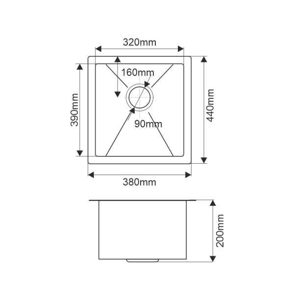 Мойка R3844H Melana ProfLine 3,0/200 сатин