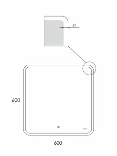 Зеркало Reflexion Blink RF6040BK с LED подсветкой и сенсорным 60х60