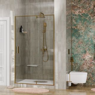 Душевая дверь Wasserkraft Aisch 100см золото 55P12