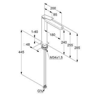 Смеситель для раковины Kludi Decus 542983975 чёрный матовый