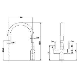 Смеситель для кухни Reflexion Lago RX9902BL оружейная сталь