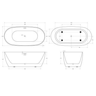 Акриловая ванна BelBagno 170x80 BB415-1700-800 без гидромассажа