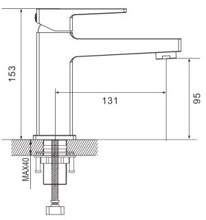 Смеситель для раковины Rose R2801H чёрный матовый