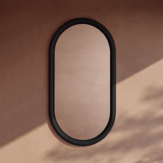 Зеркало Artceram Milano ACS019 03 00 рама керамическая с подсветкой черное