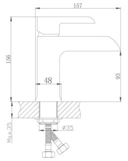 Смеситель для раковины с гигиеническим душем Haiba HB12805-7 чёрный матовый