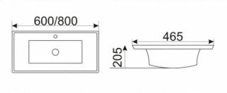 Раковина Gid NYJ851-60 71146 встраиваемая сверху белая 61x47x20.5