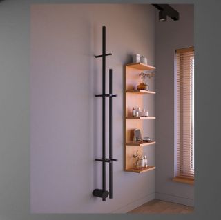 Электрический полотенцесушитель Broner Bruno Due BRD.094.170.0000.RAL 9005M 170 см с кнопкой чёрный матовый