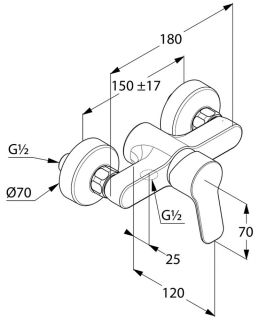 Смеситель для душа Kludi Pure&Easy хром 378410565
