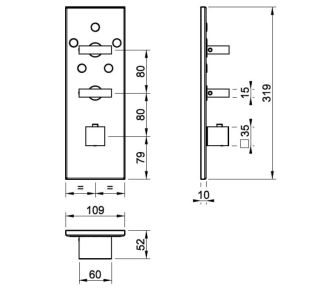 Скрытая часть для термостата высокой производительности Gessi Inciso 43281.031 хром