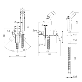 Гигиенический душ Cersanit Brasko A64102 хром