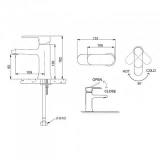 Смеситель Bravat Opal F1125183CP-RUS для раковины