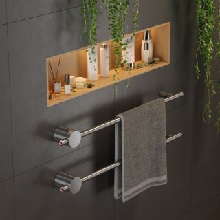 Электрический полотенцесушитель Broner Bruno BR.007.060.0000.SS 60 см с кнопкой сатин шёлк