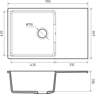 Мойка кухонная GranFest URBAN 678L песочный