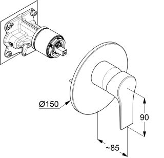 Смеситель для душа Kludi Zenta SL 487550565 хром