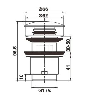 Донный клапан Rose RS01 хром
