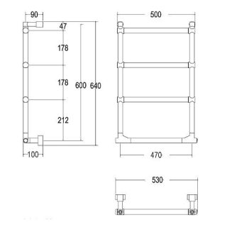 Полотенцесушитель электрический Margaroli Sole 512/4/530 Switch Brushed Brass PVD 53x64 см брашированная латунь