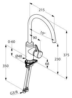 Смеситель для кухни Kludi Bingo Star хром 428039678
