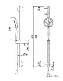 Душевой гарнитур Kerama Marazzi Ole 69457KM.21.018 хром