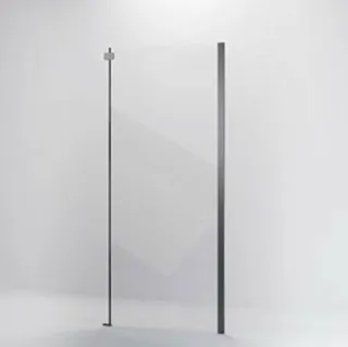 Боковая панель Veconi KP-06GR, 1000x1950, брашированный графит, прозрачное стекло