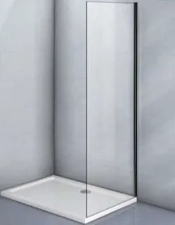 Боковая панель Veconi KP-11B, 1000х1950 черное, стекло прозрачное