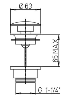 Универсальный донный клапан Paini 53CR945ETSR клик-клак хром