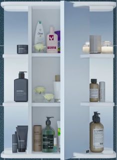 Зеркальный шкаф СанТа Герда 101020 55см фацет белый