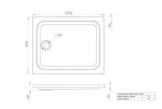 Душевой поддон Triton Щ0000042952 120x80 см белый