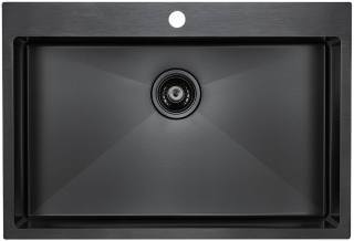 Мойка кухонная Paulmark Saar PM807551-GM воронёная сталь