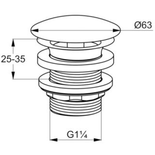 Донный клапан для раковины Kludi хром 1042805-00