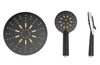 Душевая стойка Laguraty 7005 с изливом чёрный матовый