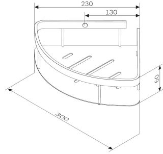 Полка для душа угловая двойная Am.Pm Sense L чёрный матовый A7454222