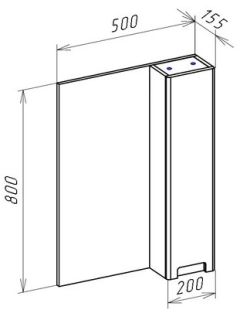 Зеркало-шкаф Bellezza Пегас 50см левый бежевый 00000011157